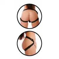 PipeDream, США Черный страпон с кожаными трусиками Leather Strap-On 19 см — купить в Минске Изображение PipeDream, США Черный страпон с кожаными трусиками Leather Strap-On 19 см