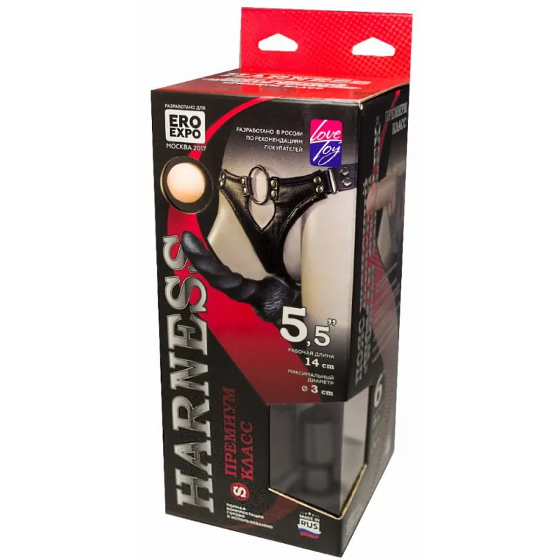 Изображение  Cтрапон на трусиках с O-ring креплением, коннектором и тремя насадками Woman Simplex Harness