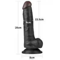Фото Lovetoy, Китай Страпон черный Easy Strapon Set 20 см