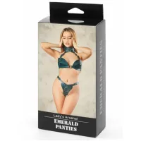 Изображение БДСМ Арсенал, Россия Регулируемые кожаные трусики изумруд