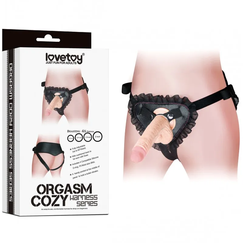 Фото Lovetoy, Китай Ремень для страпона Orgasm cozy harness series черный кружевной