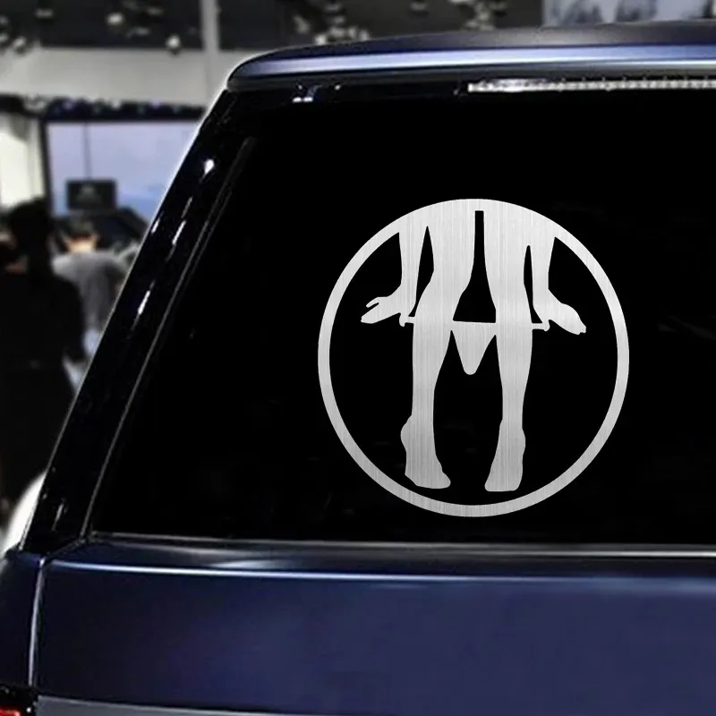 Изображение  Виниловая наклейка на авто серебро