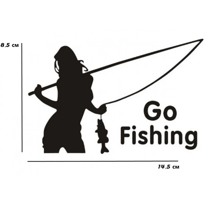 Изображение  Виниловая наклейка на авто Go Fishing
