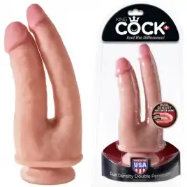 Двойной фаллоимитатор с присоской King Cock Plus Dual Density Double Penetrator