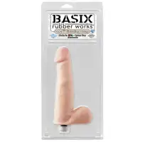 Изображение PipeDream, США Вибратор с мошонкой Basix Rubber Works 7.5 Vibrating Dong 22 см