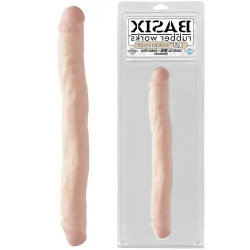 Фото PipeDream, США Двухсторонний фаллоимитатор Basix Rubber Works Double Dong Flesh 34 см