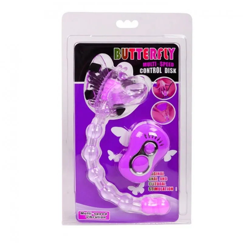 Изображение Baile, Китай Вибробабочка с отростком и анальным вибромассажером фиолетовая