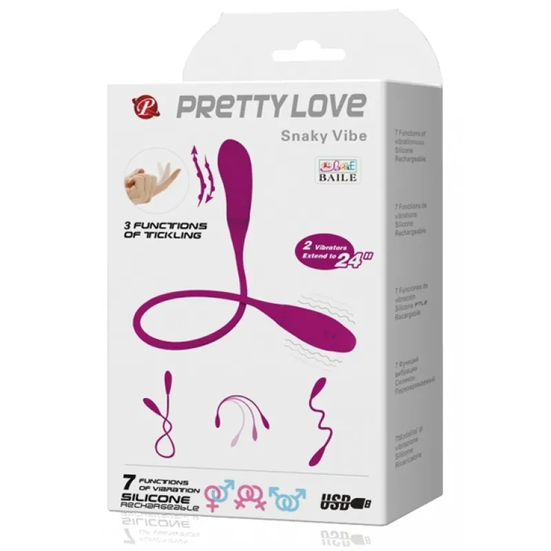 Фото Pretty Love, Китай Необычный двойной вибростимулятор Pretty Love Snaky Vibe