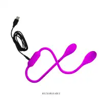 Фото Pretty Love, Китай Двойной вибростимулятор Pretty Love Lovers Whip с рельефом