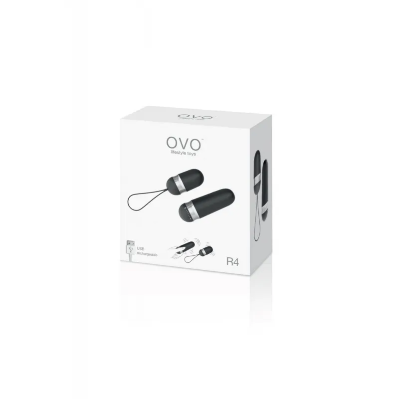 Изображение Ovo, Германия Черное виброяйцо на дистанционном управлении Ovo R4