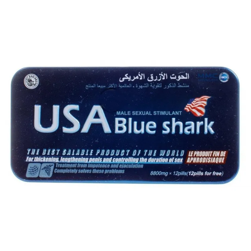 Фото  Мужская виагра Usa blue shark (акулий хрящ) 24 капсулы
