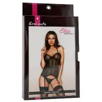 Изображение  Мягкий белый корсет с поясом и стринги S/M