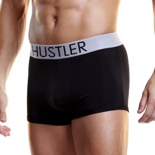 Фото Hustler-lingerie Черные мужские боксеры Hustler на широкой резинке из микрофибры XL