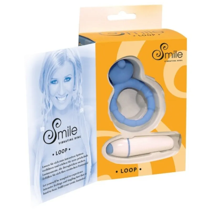 Изображение  Smile Кольцо для пениса с вибрацией Loop голубое
