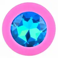 Изображение KISSEXPO Розовая силиконовая пробка с голубым кристаллом S