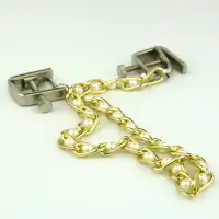 Фото HSY, Китай Квадратные зажимы с цепочкой Gold and White