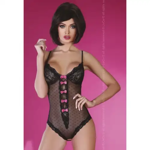 Изображение Livia Corsetti Fashion, Польша Черное боди с атласными бантиками Achillea S/M