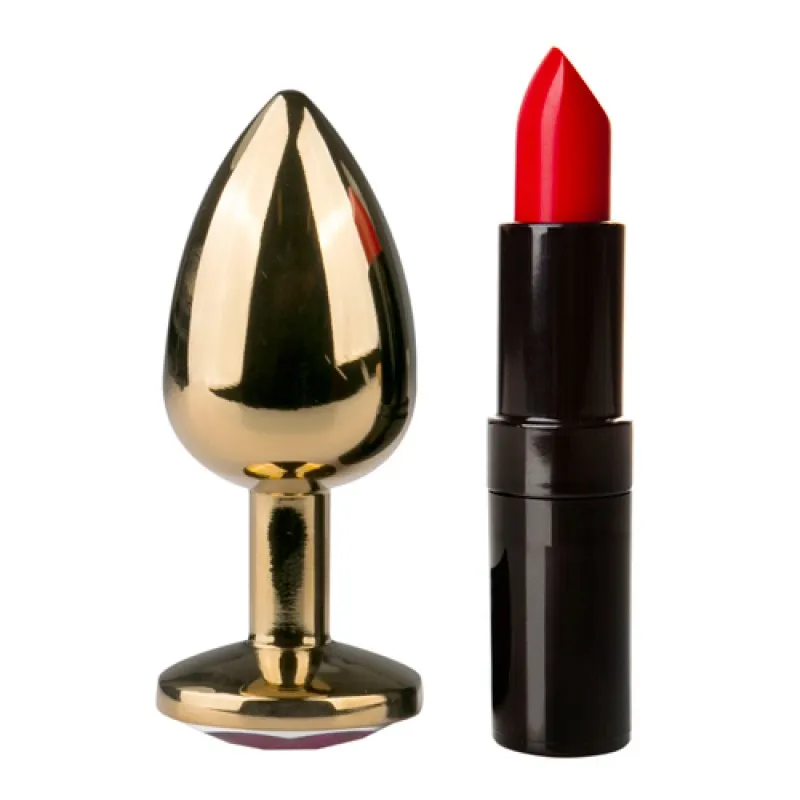 Изображение Lovetoy, Китай Анальное украшение со стразом Golden Plug Small рубиновый