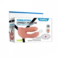Изображение Lovetoy, Китай Фаллопротез для двойного проникновения с вибрацией Vibrating Unisex Hollow Strap On 13 см и 14 см