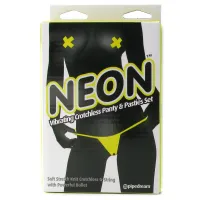 Фото  Трусики с вырезом с вибропулей и пэстисы Neon Yellow
