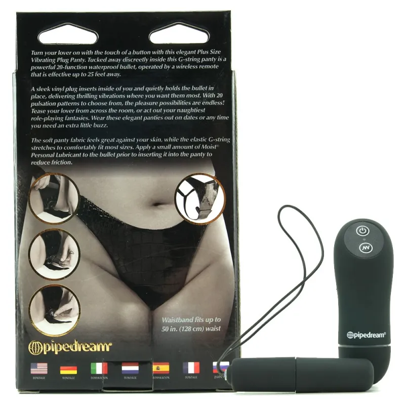 Изображение PipeDream, США Вибротрусики с пультом FF Gold Plus Size Panties