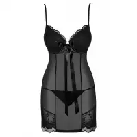Изображение Obsessive, Польша Чёрная сорочка и трусики Kisselent L/XL