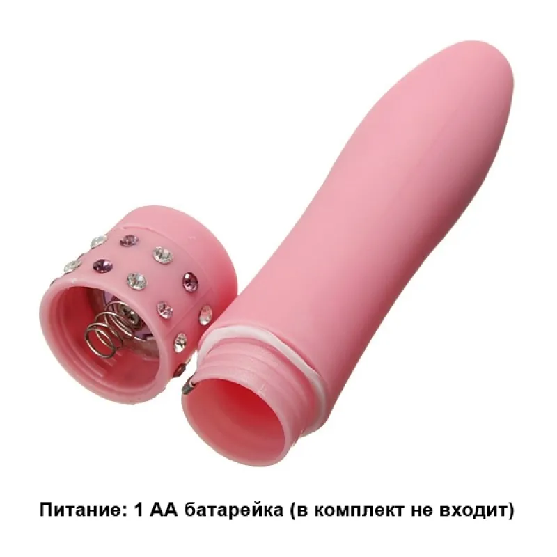 Фото  Вибратор со стразами розовый Diamond Princess