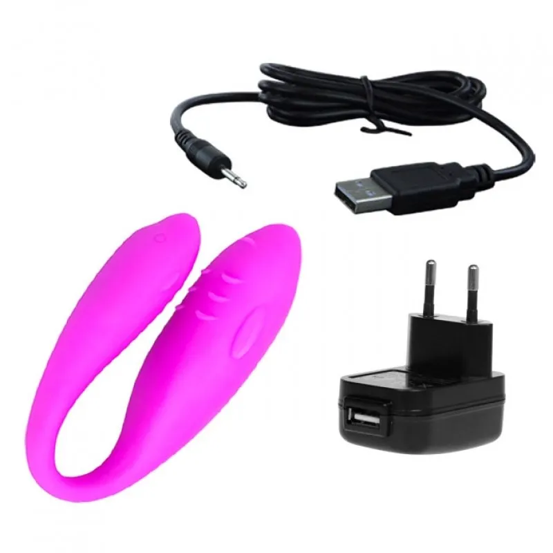 Фото We-Vibe, Канада Вибратор для двоих Pleasure Double Dolphin перезаряжаемый (We-vibe 2)