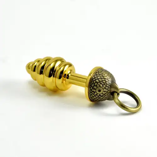 Изображение  Анальная втулка рельефная The Parrot Metal Butt Plug-gold