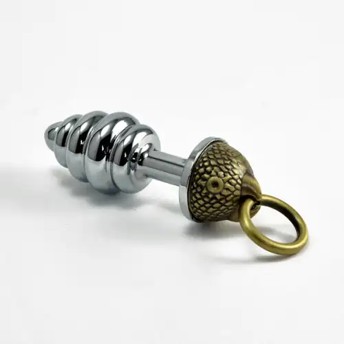 Изображение  Анальная втулка рельефная The Parrot Metal Butt Plug-silver