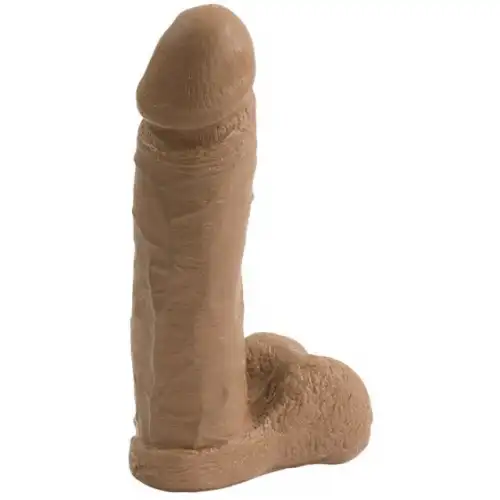 Фото Doc Johnson, США Насадка-фаллоимитатор с мошонкой мулат 8 inch Realistic Cock