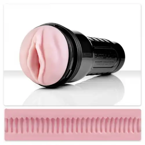 Фото FLESHLIGHT Вагина-мастурбатор с поперечными ребрышками Fleshlight: Pink Wonder Wave Lady