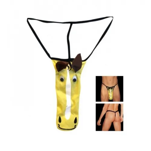 Фото  G-стринги с плюшевым кармашком для пениса в виде головы лошади