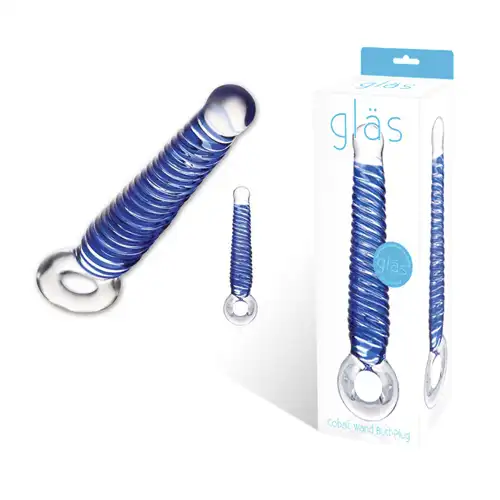 Фото Glas, USA Анальная втулка из стекла Cobalt Wand