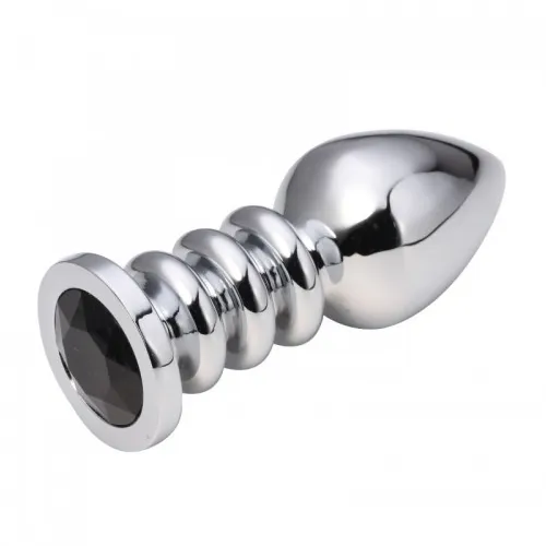 Фото HSY, Китай Анальная пробка Silver Relief Black L