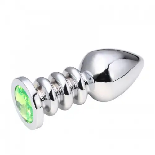 Фото HSY, Китай Анальная пробка Silver Relief Light Green L