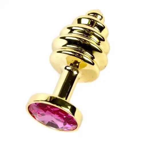 Изображение HSY, Китай Анальная рельефная пробка Small Gold розовый