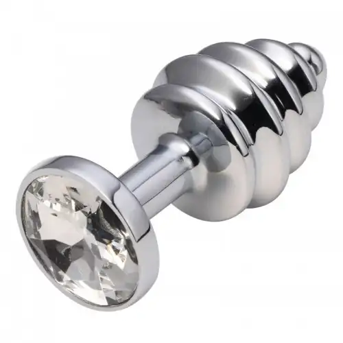 Изображение HSY, Китай Анальная рельефная пробка Small Silver кристалл