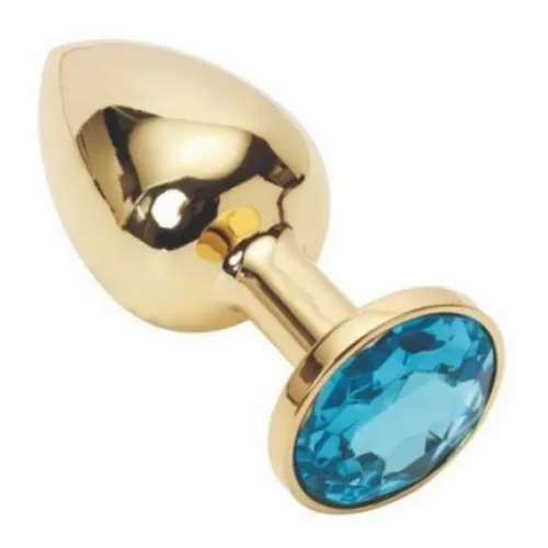 Изображение HSY, Китай Анальное украшение Golden Plug Small голубой