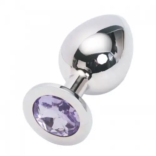 Фото HSY, Китай Большая анальная пробка Anal Jewelry Plug Silver Purple L