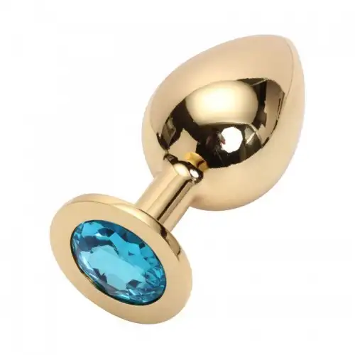 Изображение HSY, Китай Большая золотистая пробка со стразом Gold Light Blue L