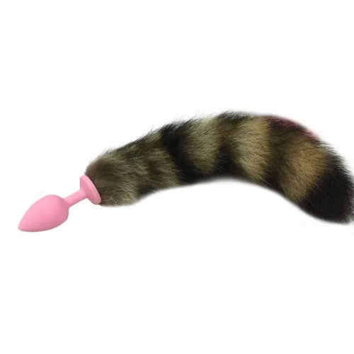 Фото HSY, Китай Хвостик с силиконовой светло-розовой пробкой