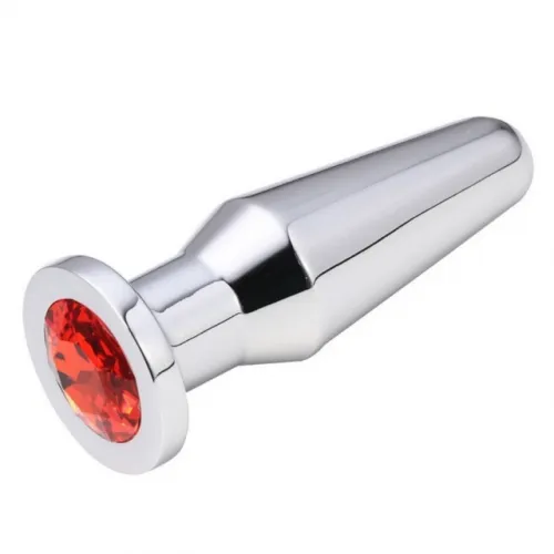 Фото HSY, Китай Конусная пробка с кристаллом Anal Plug Silver Ruby L