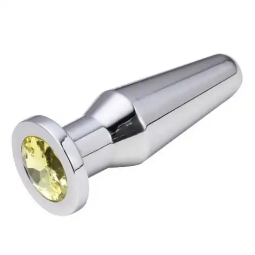 Фото HSY, Китай Конусная пробка с кристаллом Anal Plug Silver Yellow L