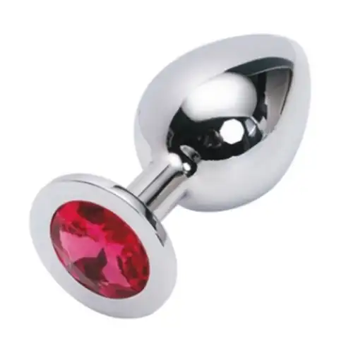 Фото HSY, Китай Стальная пробка Jewelry Plug Medium Silver рубиновая