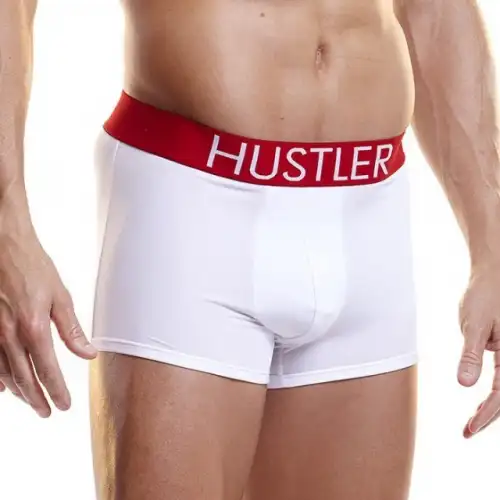 Фото Hustler-lingerie Белые мужские боксеры Hustler на широкой резинке из микрофибры M