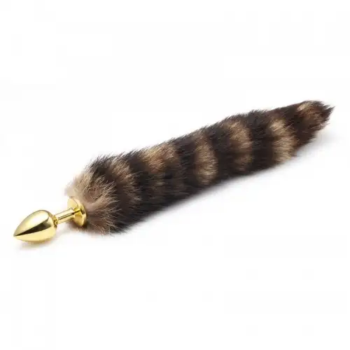 Фото KISSEXPO Анальная пробка с хвостиком Anal Plug Tail Gold S