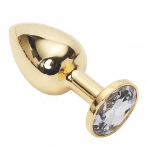 Фото KISSEXPO Анальное украшение Golden Plug Small кристалл