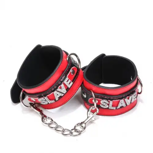 Изображение KISSEXPO Наручники БДСМ красно-черные Slave