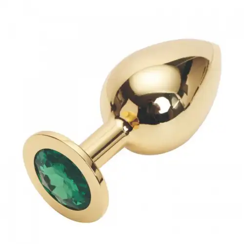 Изображение KISSEXPO Стальная пробка Jewelry Plug Medium Gold зелёная